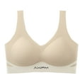 thumbnail image 2 of ALLLIST Back Support Bras for Women Full Coverage No Wire Bralette Beige Color Block Comfort T-Shirt Ladies Bras Size L, 2 of 4