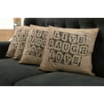 thumbnail image 2 of Ambesonne Live Laugh Love Throw Pillow Cover 4 Pack, Grungy Vintage, 16", Black Pale Brown, 2 of 6
