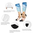 thumbnail image 3 of JUNZAN Beach Starfish Shell Pattern Fun Novelty Knee Warmer High Socks, 3 of 6