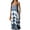 Blue, variant on Women's Sundress, V-Neck Sleeveless with Spaghetti Straps & Print & Low Back, Bohemian Maxi Dress Orange, M