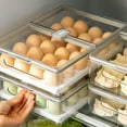 thumbnail image 4 of Kitchen Transparent Egg Box with Lid Refrigerator Fresh-Keeping Storage Box Household Egg Rack Freezer Seal Bins Yellow, 4 of 8