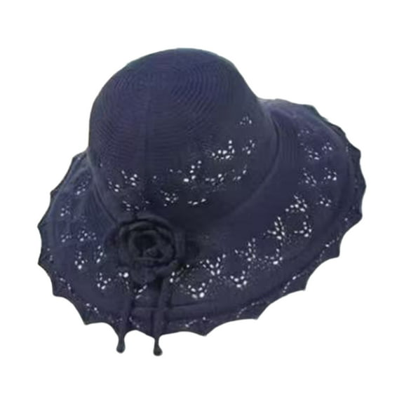 Summer Straw Beach Hat for Women UPF 50 Floppy Wide Brim Sun Protection Hat Foldable Travel Bucket Hat