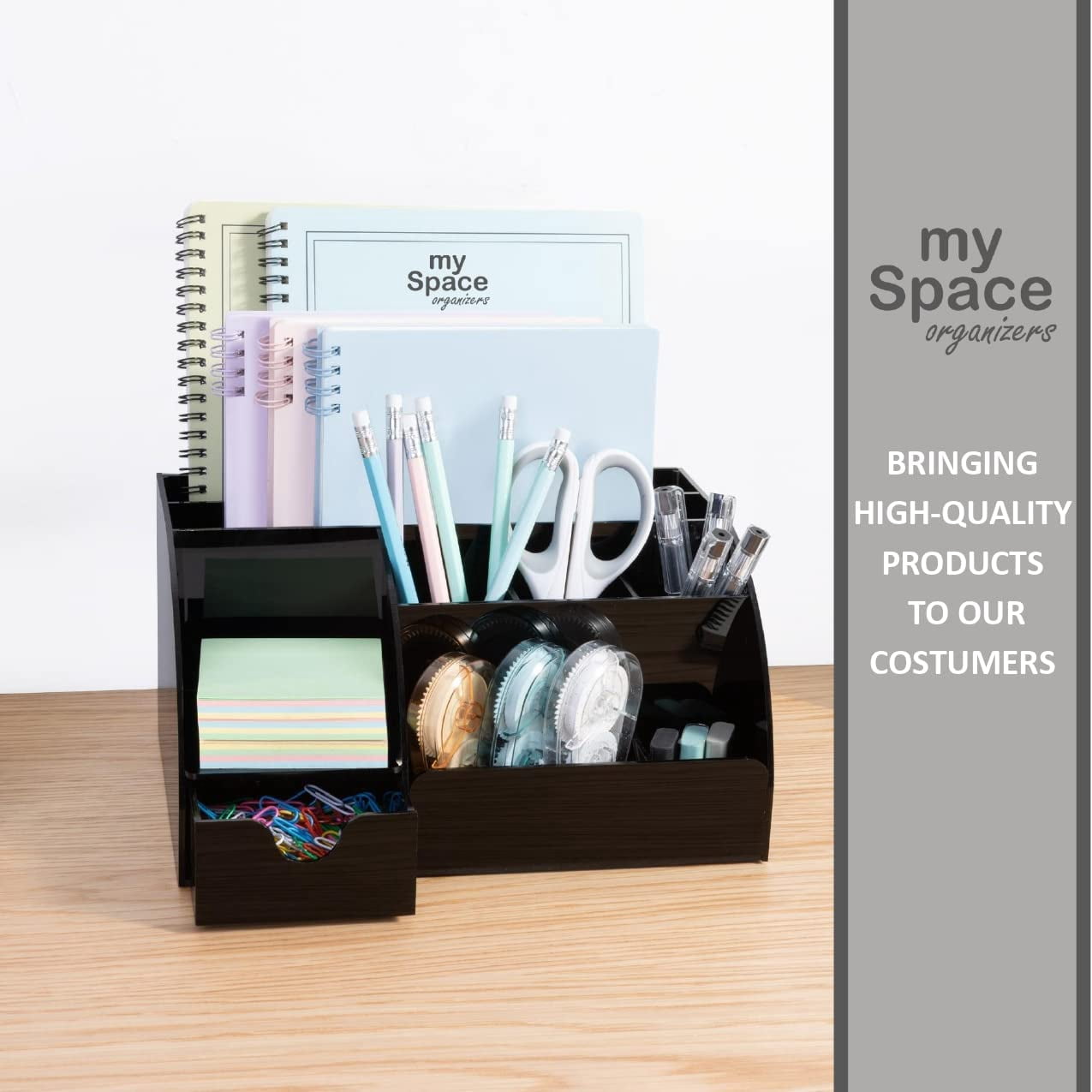 Black Desk Organizer Acrylic For Home Office Supplies And Accessories