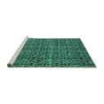 thumbnail image 2 of Ahgly Company Machine Washable Indoor Square Abstract Turquoise Blue Modern Area Rugs, 3' Square, 2 of 4