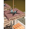 thumbnail image 2 of Outdoor Tablecloths with Umbrella Hole & Zipper, Texas Star Farmhouse 54x54 Inch Square Tablecloths, Rustic Red Plaid Berry Wooden Waterproof Table Cloth, Patio/Pool/Picnic Table Covers, 2 of 8