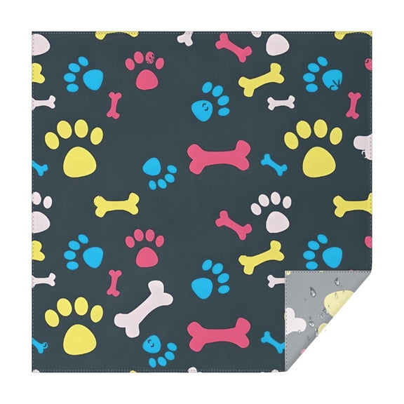 Cool Pet Background Dog Paw Square Tablecloth,Waterproof Square Table Cover,Wipeable Spillproof Washable Table Cover for Home Kitchen Party Decor 42"X42"(107x107cm)