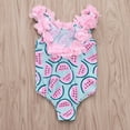 thumbnail image 5 of uublik One Piece Swimsuit for Girls Watermelon Print Ruffled Bikini Beach Swimsuit Bathing Swimwear, Sizes 6M-4T, 5 of 5