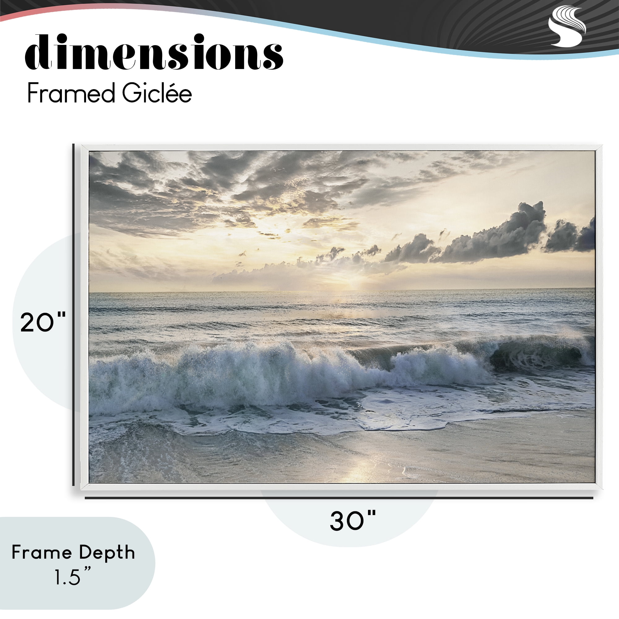 Stupell Industries Sunset Foam Along Shoreline White Framed Giclee Art, design by Mike Calascibetta
