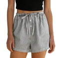 thumbnail image 3 of Sentmoon Shorts de Course pour Femmes Taille Haute Shorts de Randonnée Extensibles à Imprimé Rayé Coupe Régulière Shorts pour Femmes avec Poches Élégants pour Sortir et la Plage d'Été P-3TG, 3 of 7