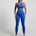 thumbnail image 2 of Workout Sets for Women qolati 2 Piece Yoga Outfits Ribbed Seamless One Shoulder Crop Tank and High Waist Yoga Leggings Sweatsuits Stretchy Activewear Matching Set for Gyms, Fitness, Running, 2 of 4