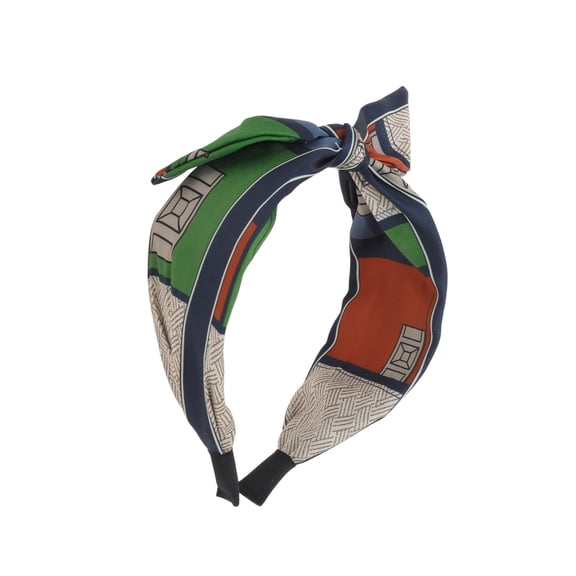 Vocoste 1 Pc Wide Tie Bow Geometric Headbands for Women Green