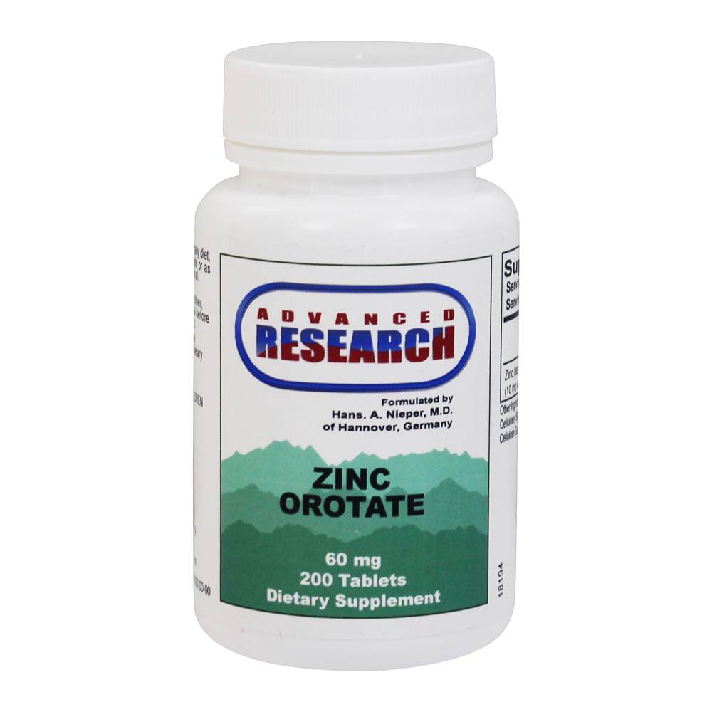 Advanced Research Zinc Orotate 60 mg. 200 Tablets