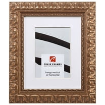 Craig Frames Bravado Ornate, 18x36 inch Antique Bronze Picture Frame Matted for a 14x32 Photo