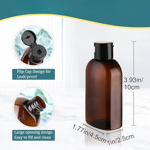 Travel Bottles for Toiletries - 6 PCS Shampoo Bottles, TSA Approved Travel Size, Leak Proof Containers with Flip Cap