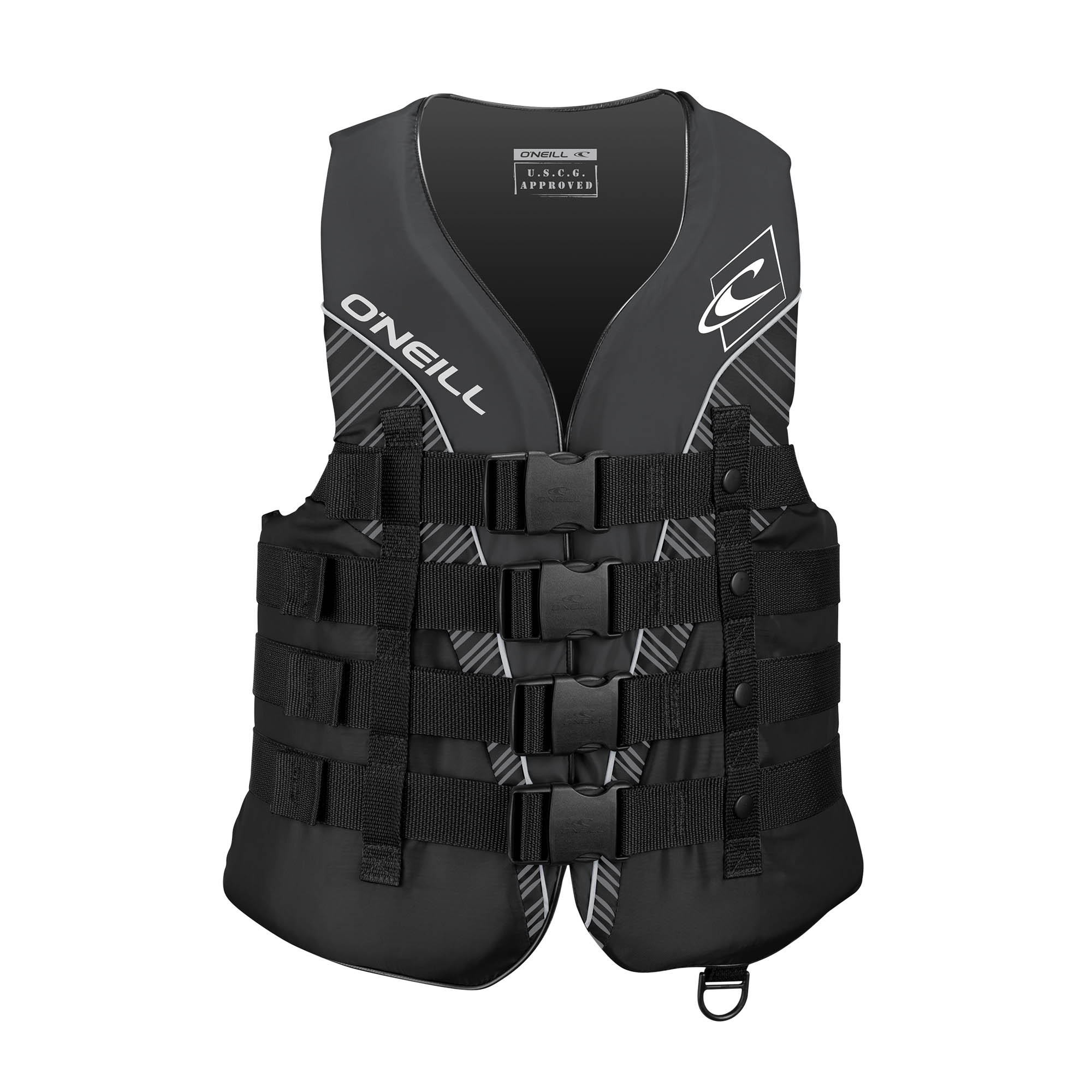 O'NEILL MEN'S SUPERLITE USCG LIFE VEST, Black/Black/Smoke:White, Size Large thebookongonefishing