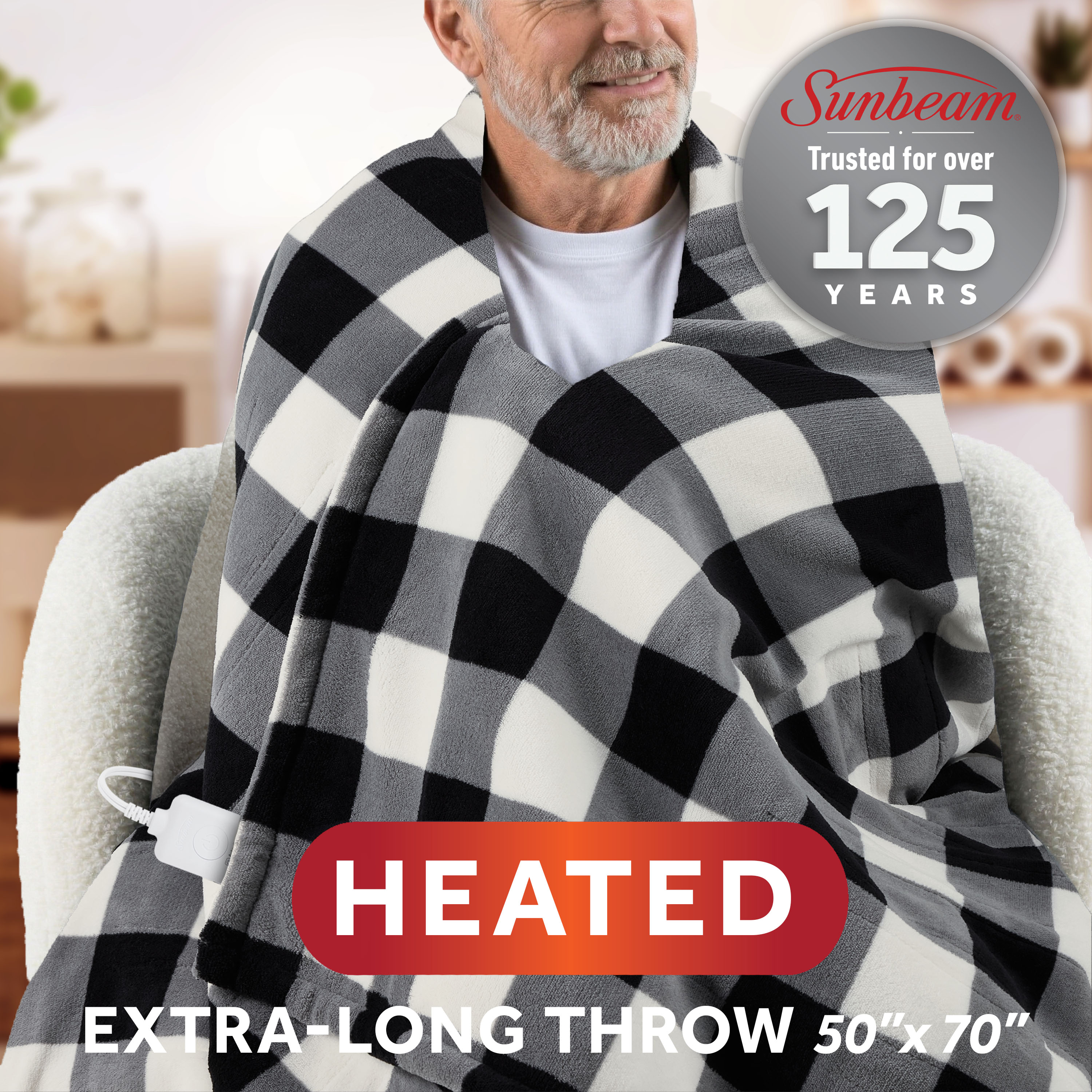 Sunbeam Heated Microplush Throw Blanket, 50x70 Inch photo 2