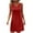 Red, variant on Sleeveless Notch V-Neck Solid Color Casual Dress for Women Loose Fit Swing T-Shirt Dress Lightweight Breathable Shirt for Summer Outings