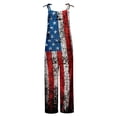 thumbnail image 5 of AOOCHASLIY Women Independence Day Pants Running Exercise Pants Women'S Print Sleeveless Pocket Strap Casual Overalls Romper, 5 of 5