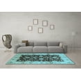 thumbnail image 3 of Ahgly Company Indoor Round Oriental Light Blue Traditional Area Rugs, 3' Round, 3 of 4