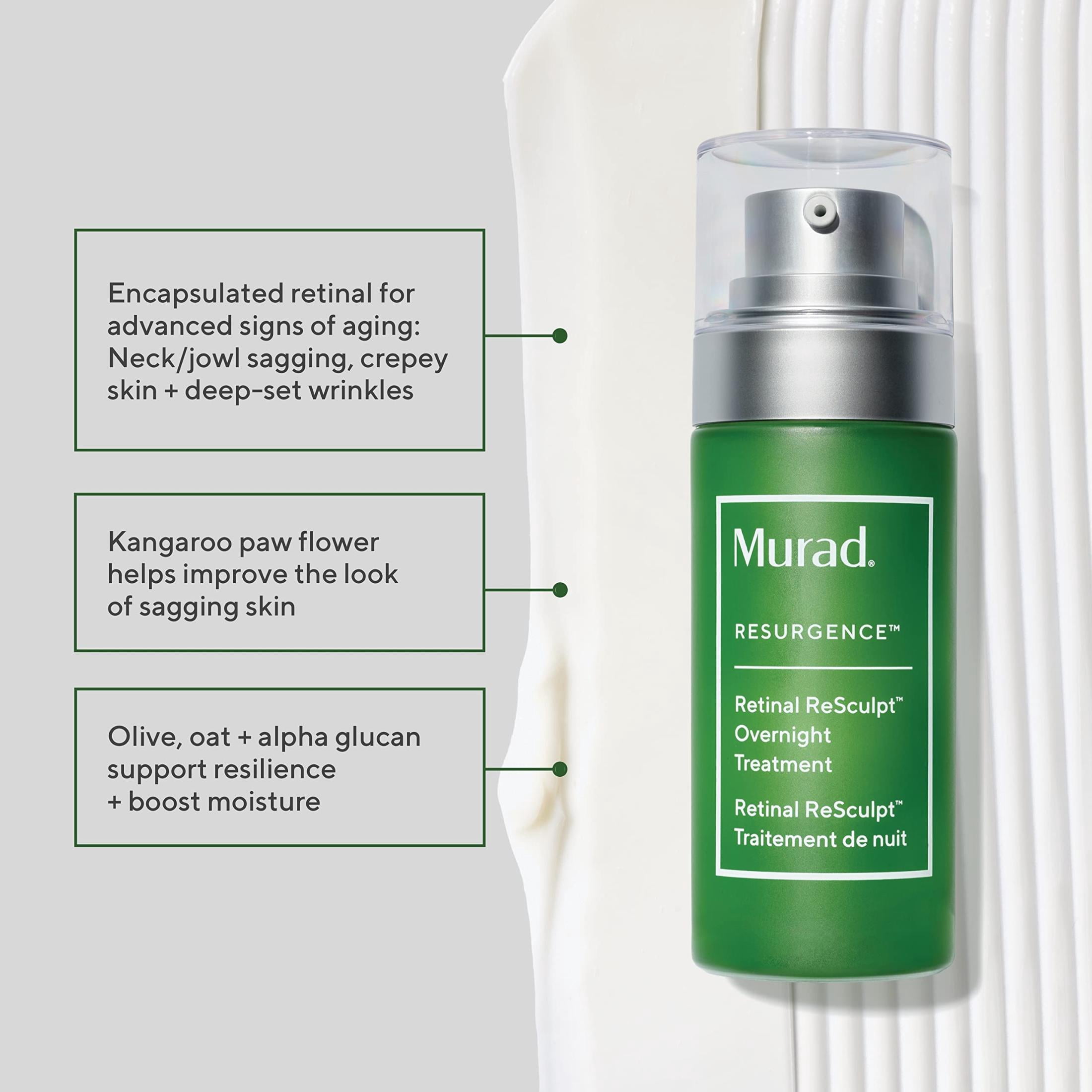 Murad Retinol ReSculpt Overnight Treatment, Smoothing Serum, 1 fl oz