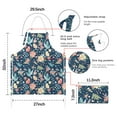 thumbnail image 7 of Pioneer Flower Floral Print Pattern Apron-Garden Aprons for Women with Pockets-Cotton Linen Waterproof Kitchen Cooking Gardening Aprons Adjustable for Kitchen,Cooking,BBQ and Salon 33x27 Inch, 7 of 7