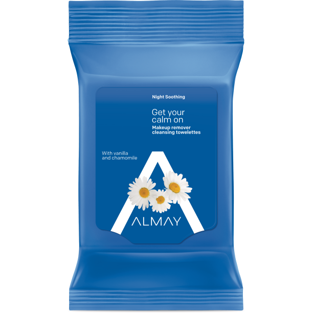 Almay Night Soothing Makeup Remover Cleansing Towelettes, 25 Wipes