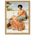 thumbnail image 1 of Godward Reverie Days Of Sappho Antiquity Painting Artwork Framed Wall Art Print A4, 1 of 4
