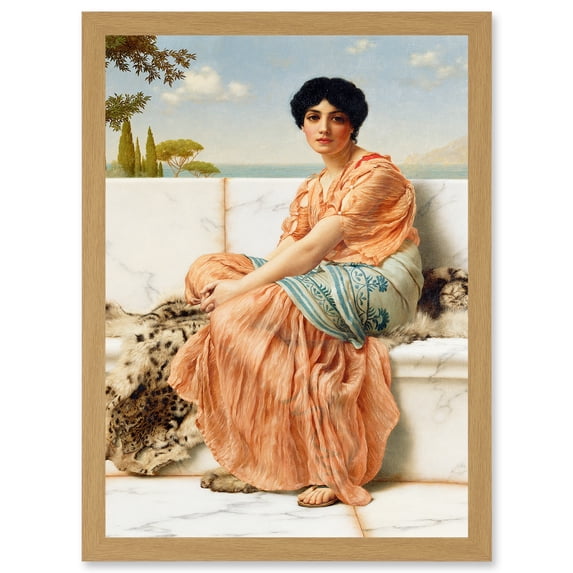 Godward Reverie Days Of Sappho Antiquity Painting Artwork Framed Wall Art Print A4