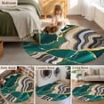 thumbnail image 5 of Round Rugs 5Ft, Green Marble Round Area Rug Washable Indoor Throw Carpet, Grey Gold Texture Vintage Farmhouse Art Soft Non Slip Circle Rug for Cabinet Bathroom Home Decor Aesthetic, 5 of 8