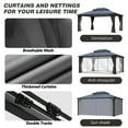 thumbnail image 3 of GARTOO 12 Ft. x 16 Ft. Hardtop Gazebo Outdoor Double Polycarbonate Roof Steel Frame Gazebo with Netting & Curtains, Gazebos for Patio, Backyard, Deck and Lawn, 3 of 9