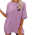 thumbnail image 2 of Homenesgenics Womens Tops under $5 Oversized T for Women Plus Size Slogan Graphic Drop Shoulder Short Sleeve Tops Summer Loose Pullover Tees, 2 of 6