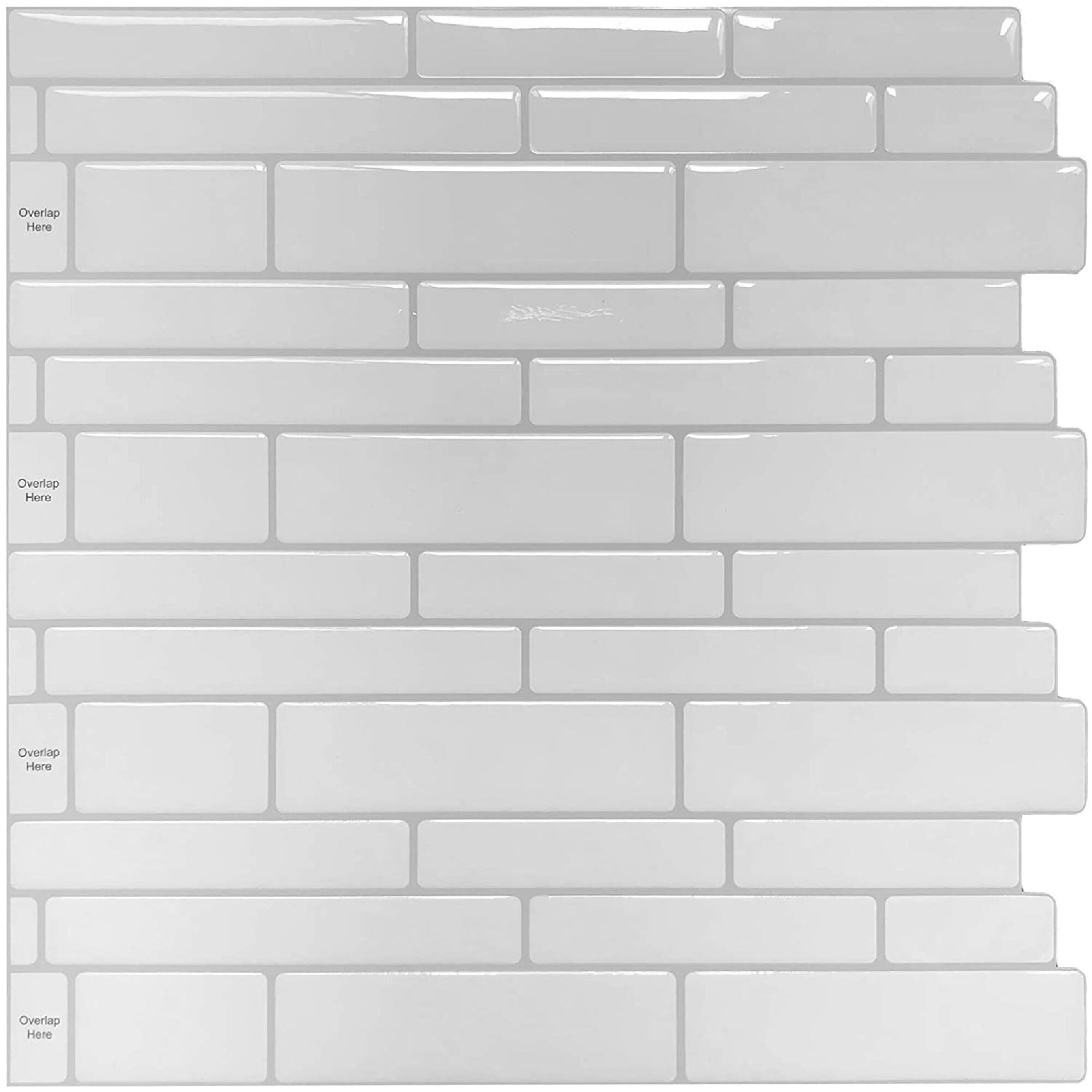 Art3d 12"×12" Vinyl Peel and Stick Backsplash Tile White Brick (10Pack)