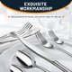 thumbnail image 2 of Juego de cubiertos de acero inoxidable de 40 piezas para 8 personas, cubiertos resistentes, juego de tenedores, cucharas y cuchillos pulidos con efecto espejo, utensilios reutilizables para la cocina, 2 of 8