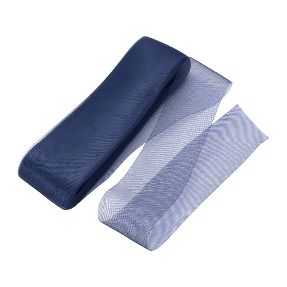 Uxcell Stiff Horsehair Braid 50 Yards 3 Inch Soft Horsehair Trim for Polyester Boning Sewing Wedding Dress Dance Gown Shaping Trimming, Navy Blue