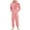 Pink, variant on Mens Plus Size Sharpe Lined Hooded Jumpsuit Full Zip Long Sleeve Warm Pajamas Solid Color Pockets Fleece One Piece Jumpsuits