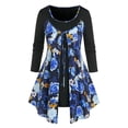 thumbnail image 1 of Camiseta Talla Extra Manga Larga Estampado Floral Rosegal Mangas largas de talla grande, 1 of 5