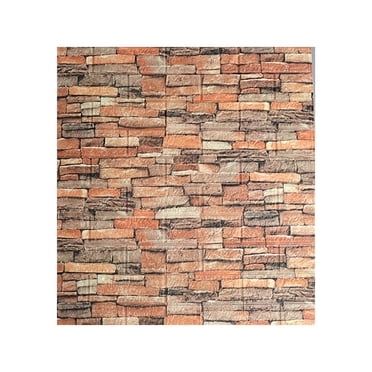 Safeglitz Self-Adhesive DIY Wall Stickers – Decorative Tile Stickers for Home Accents Marble Rock Stickers Renovation Wall Stickers Sequin Mosaic Tile Wall Stickers 70Cm * 77Cm Retro Red