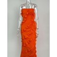 thumbnail image 2 of Vibrant Orange Ruffled Maxi Dress (S, Orange), 2 of 5