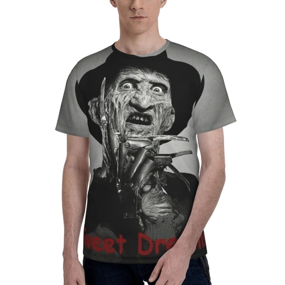 Freddy Krueger Men's T Shirt Summer Casual Fashion Unisex Short Sleeve Graphic Crew Neck Tees Tops