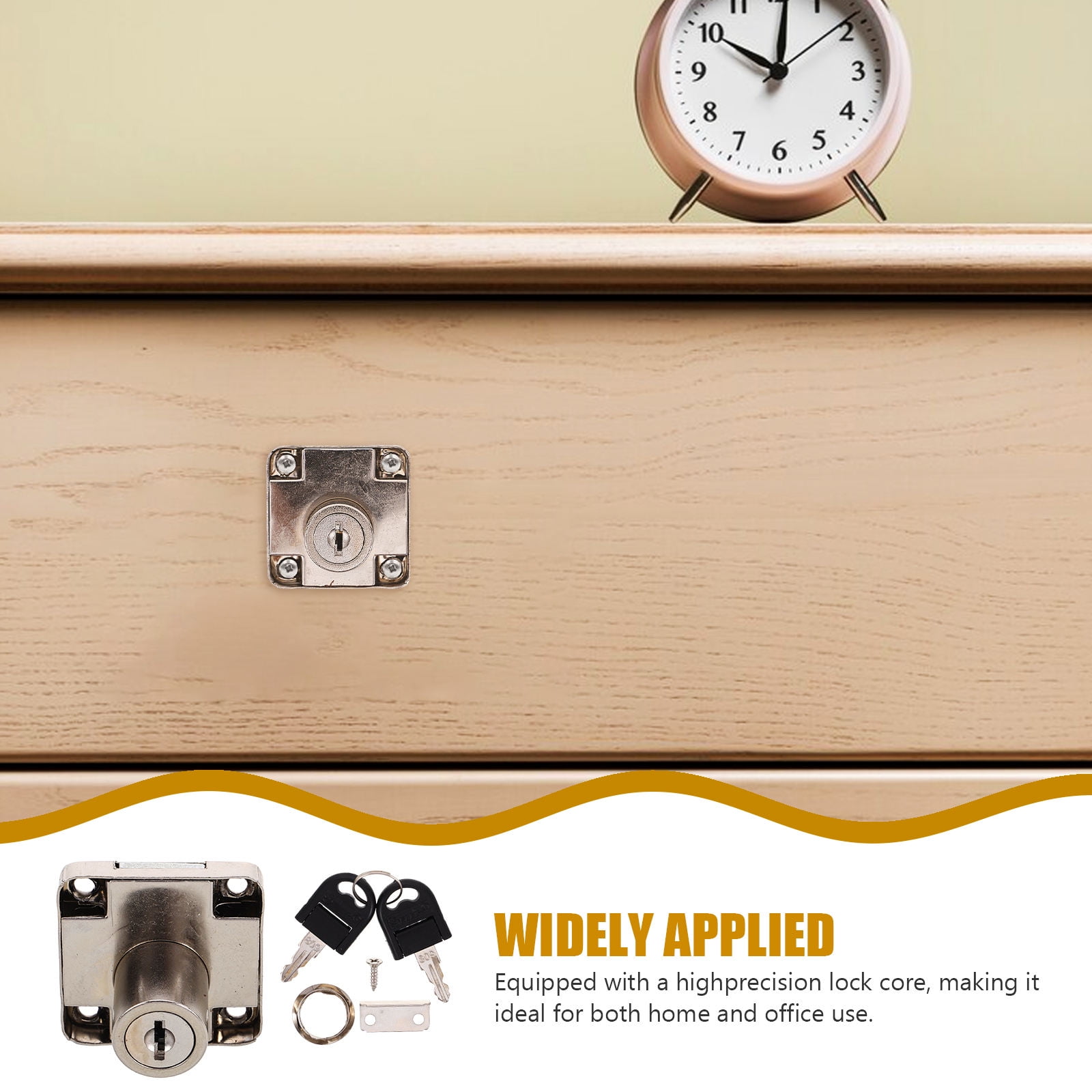 SWETRACE 4 Sets Cabinet Door Lock Zinc Alloy Silver Simple Design For Office Furniture And Home Use