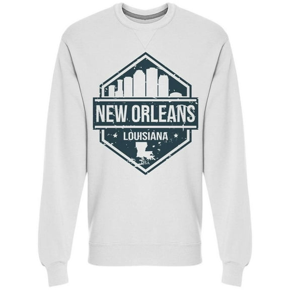 New Orleans Louisiana Art Sweatshirt Men -Image by Shutterstock, Male Small