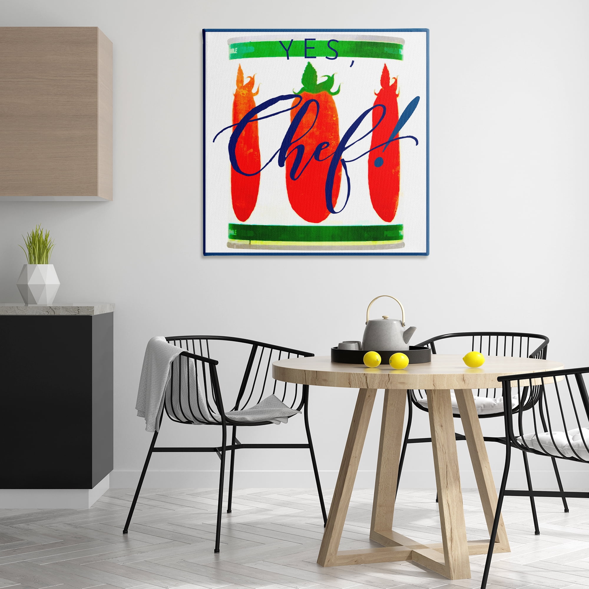 Stupell Industries Yes Chef Canned Goods Food & Beverage Painting Wrapped Canvas Art Print Wall Art, 36 x 36