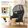 thumbnail image 6 of Dovov Oversized Egg Chair with Thick Cushion, Indoor Outdoor Wicker Patio Lounge Chair, 550 lb Capacity Rattan Basket Chair for Porch, Garden, Balcony, Living Room, Gray, 6 of 15
