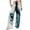 A-Blue384, variant on Women's Tie Dye Print Pants Smocked Waist Wide Leg Fit Side Pockets Travel Daily Trousers