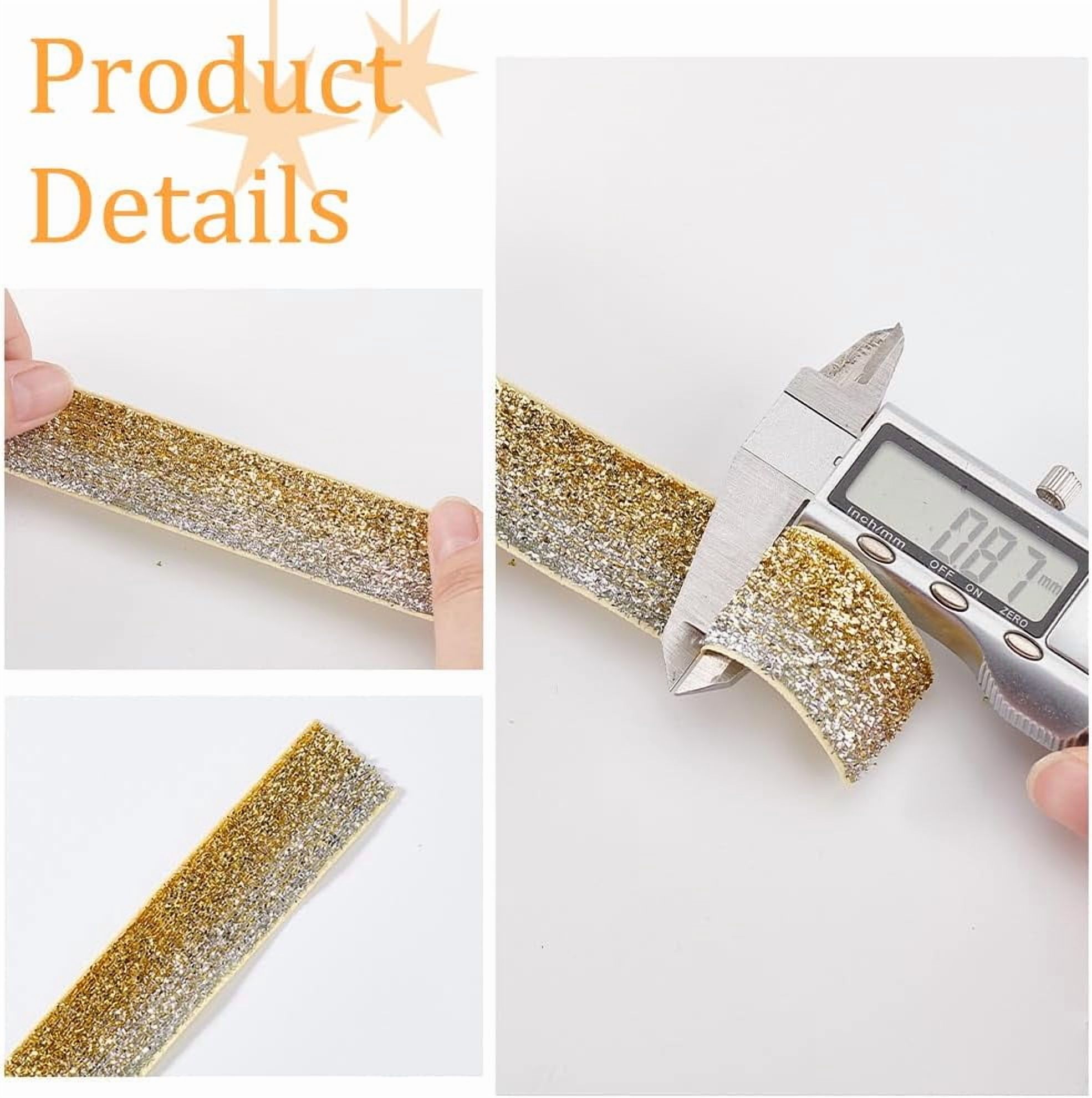1roll 50 Yards(45.7m) Christmas Gold Metallic Ribbon 1 inch(2.7cm) Width Single Face Wide Ribbon with Spool Sparkle Polyester Ribbon for Holiday Wedding Birthday Party Decor Wrapping Silver