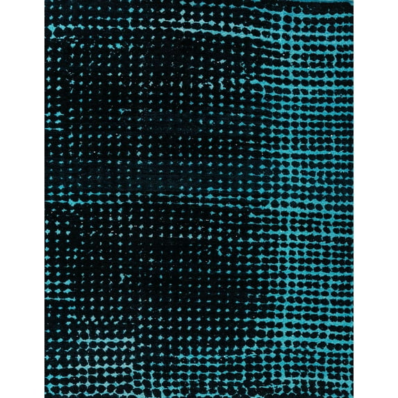 Ahgly Company Machine Washable Indoor Rectangle Abstract Medium Teal Green Area Rugs, 8' x 10'
