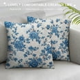 thumbnail image 3 of PHYHOO  Bule Flower Throw Pillow Covers , Sateen Breathable Cushion Case on Sofa Couch Soft for Quality Sleep, 3 of 5