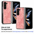 thumbnail image 4 of Allytechgroup Stylish Phone Case for Samsung Galaxy Z Fold 5, Retro PU Leather Slim Fit Bumper Shockproof Anti-Scratch Lightweight Back Cover Case for Galaxy Z Fold5, Pink, 4 of 8