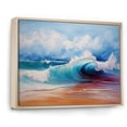thumbnail image 2 of Designart "Vibrant Waves at the Beach V" Coastal Framed Wall Art - Coastal Orange Coastal Waves Hallway Framed Wall Art Decor, 2 of 6