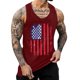 thumbnail image 1 of Hombres Moda Casual Día de la Independencia Impresión Suéter Cuello Redondo Deportes sin Mangas Tanque, 1 of 3